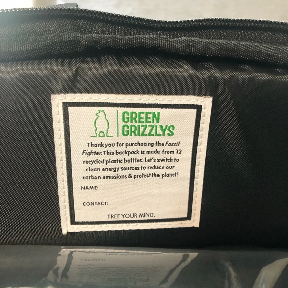 Green Grizzly “Fossil Fighter” Backpack black